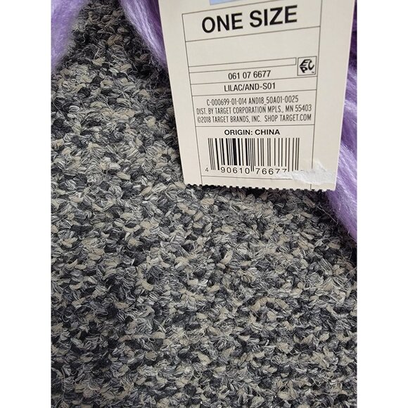 Hand-Knitted Lavender Fringe Scarf Soft Acrylic Winter Fashion Accessory For Wom - Picture 4 of 5